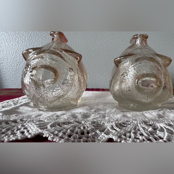 Vintage Anchor Hocking Textured light Amber Glass Piggy Bank - Picture 4 of 11